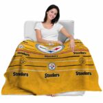 pittsburgh steelers striped pattern gold blanket latest model