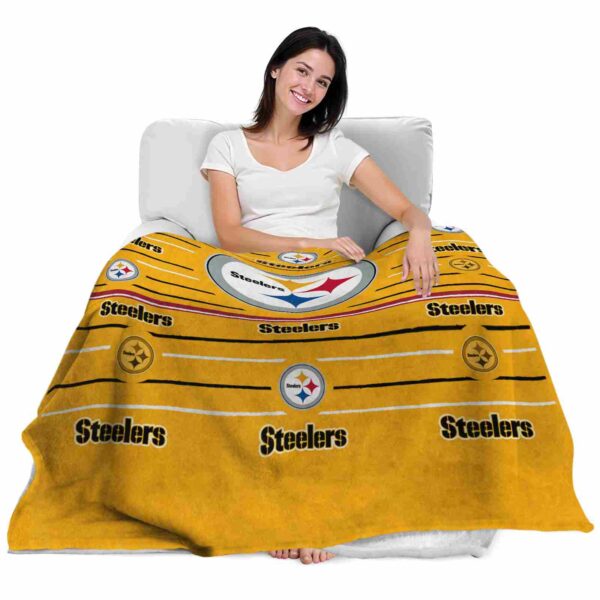 pittsburgh steelers striped pattern gold blanket latest model