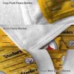 pittsburgh steelers striped pattern gold blanket premium grade