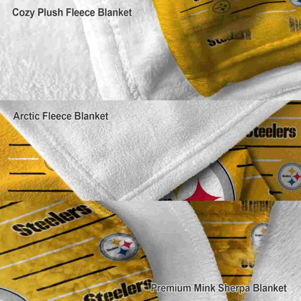pittsburgh steelers striped pattern gold blanket premium grade