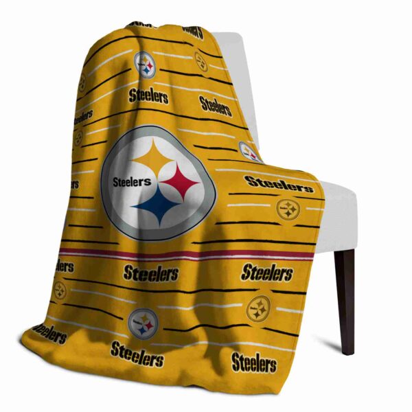 pittsburgh steelers striped pattern gold blanket top rated