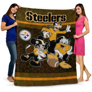 pittsburgh steelers three musketeers gold blanket fashion forward