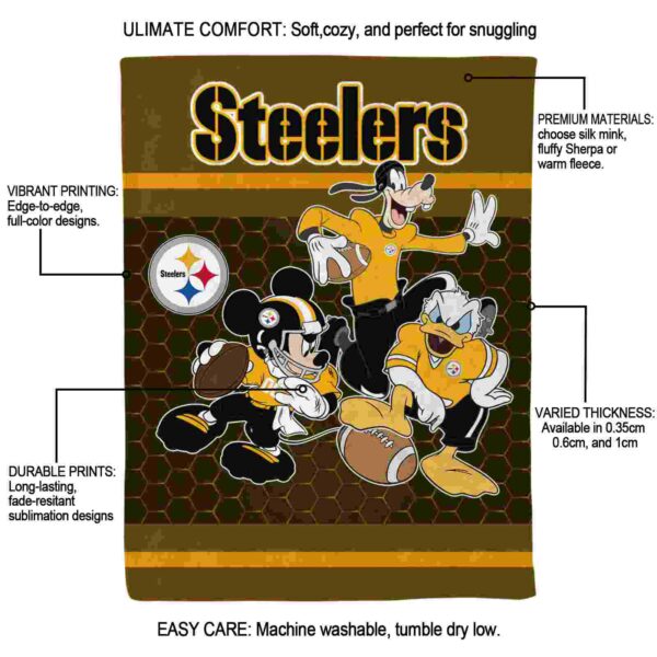 pittsburgh steelers three musketeers gold blanket new arrival