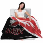 portland trail blazers brushstrokes red white blanket best selling