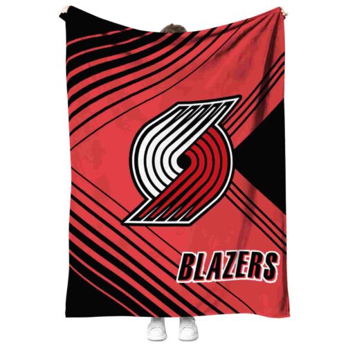 portland trail blazers diagonal stripes red blanket best selling