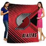portland trail blazers diagonal stripes red blanket best selling