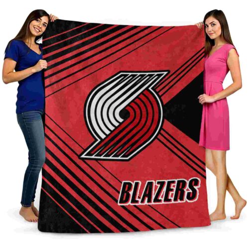 portland trail blazers diagonal stripes red blanket fashion forward