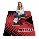 portland trail blazers diagonal stripes red blanket best selling