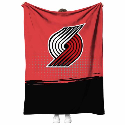 portland trail blazers gradient dots red blanket best selling