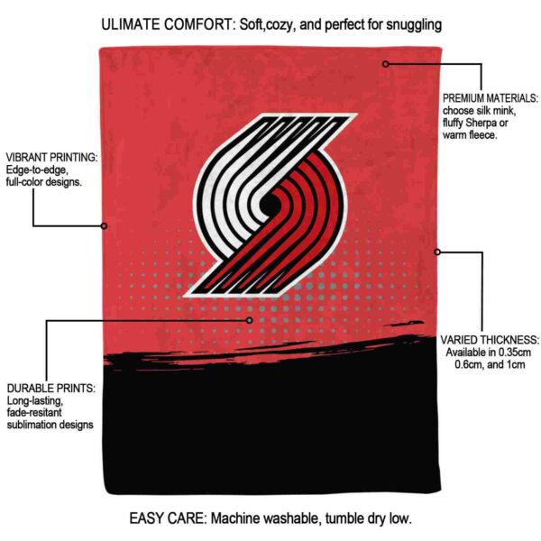 portland trail blazers gradient dots red blanket new arrival