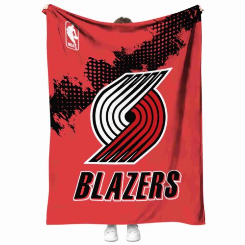 portland trail blazers grunge texture red blanket best selling