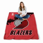 portland trail blazers grunge texture red blanket high quality