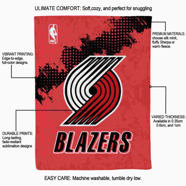 portland trail blazers grunge texture red blanket new arrival