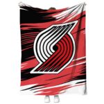 portland trail blazers paint streaks red white blanket best selling