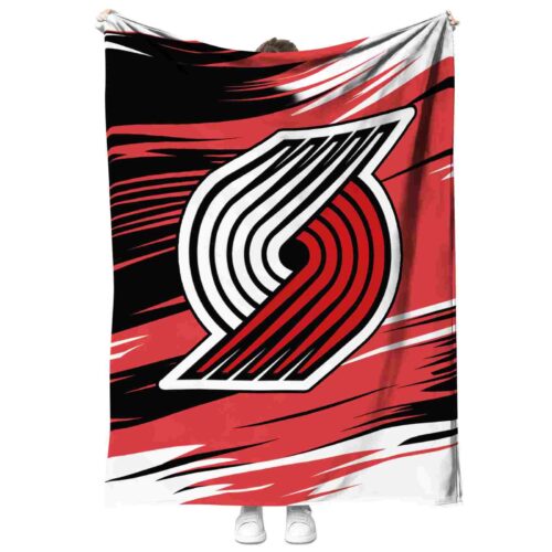 portland trail blazers paint streaks red white blanket best selling