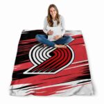 portland trail blazers paint streaks red white blanket best selling