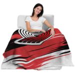 portland trail blazers paint streaks red white blanket best selling