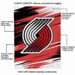 portland trail blazers paint streaks red white blanket best selling