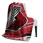 portland trail blazers paint streaks red white blanket best selling