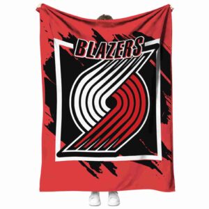 portland trail blazers splatter effect red blanket best selling