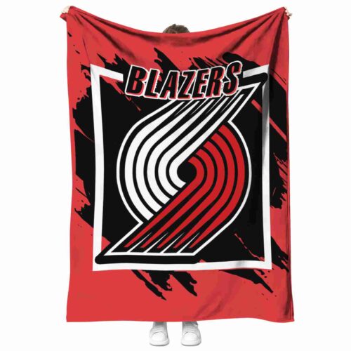 portland trail blazers splatter effect red blanket best selling