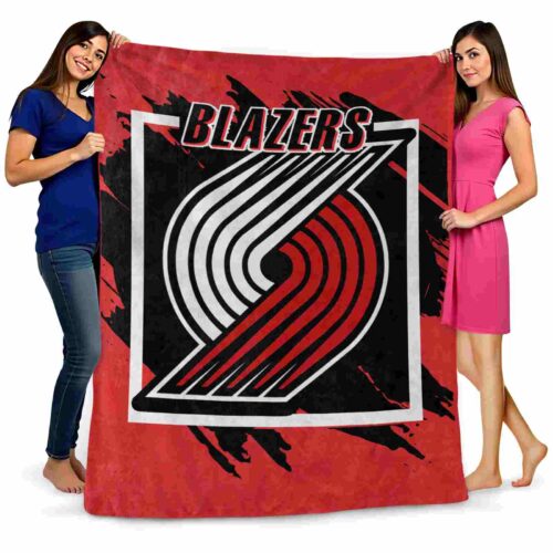 portland trail blazers splatter effect red blanket fashion forward