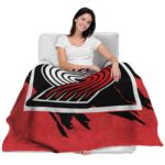 portland trail blazers splatter effect red blanket latest model