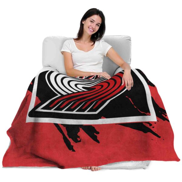 portland trail blazers splatter effect red blanket latest model