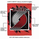 portland trail blazers splatter effect red blanket new arrival