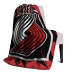 portland trail blazers splatter effect red blanket top rated