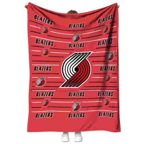portland trail blazers striped pattern red blanket best selling