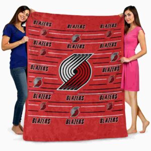 portland trail blazers striped pattern red blanket fashion forward