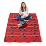 portland trail blazers striped pattern red blanket high quality