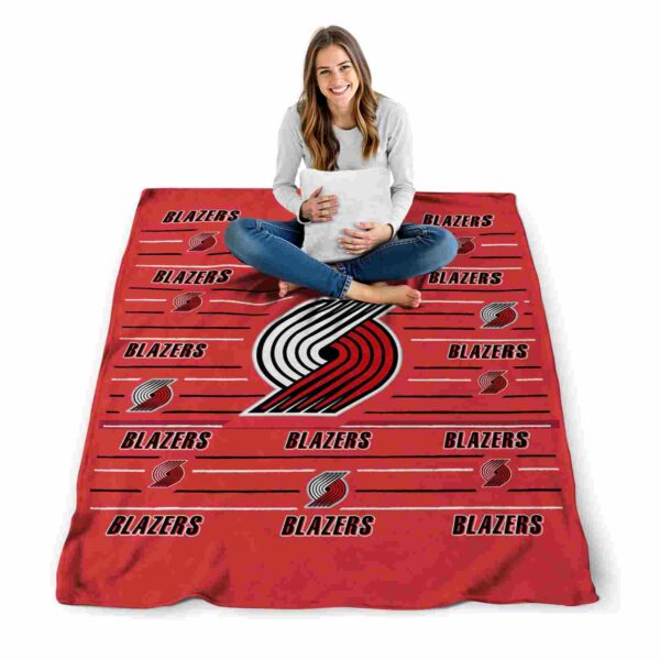portland trail blazers striped pattern red blanket high quality