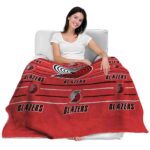 portland trail blazers striped pattern red blanket latest model