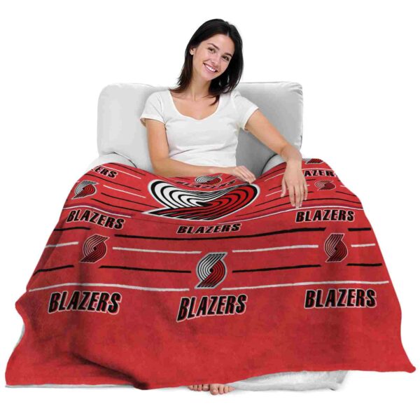portland trail blazers striped pattern red blanket latest model