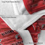 portland trail blazers striped pattern red blanket premium grade