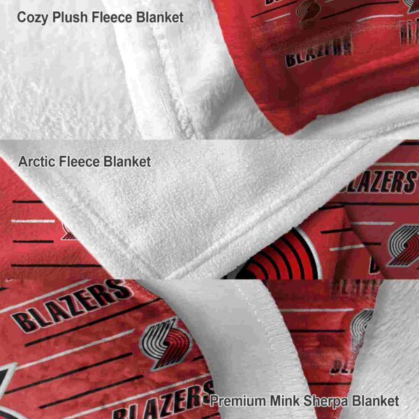 portland trail blazers striped pattern red blanket premium grade