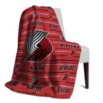 portland trail blazers striped pattern red blanket top rated