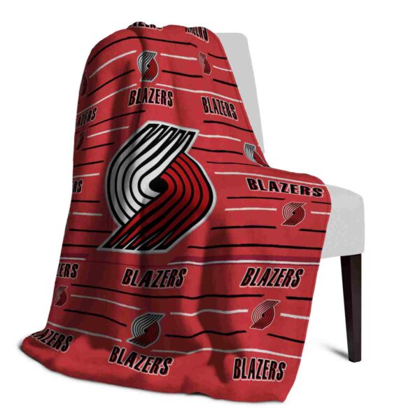 portland trail blazers striped pattern red blanket top rated