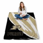 purdue boilermakers brushstrokes gold white blanket best selling