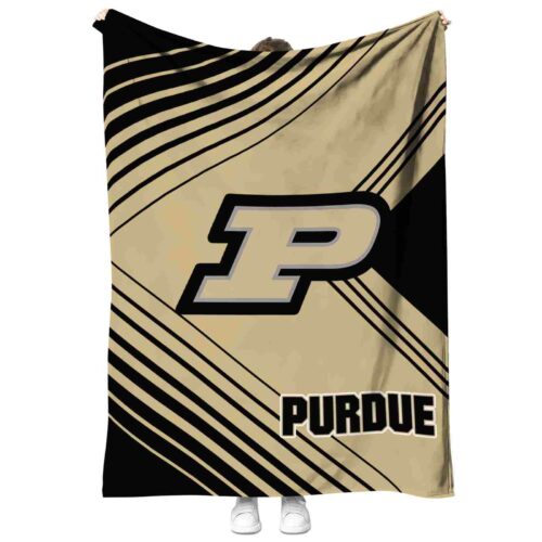 purdue boilermakers diagonal stripes gold blanket best selling