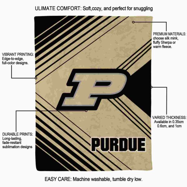 purdue boilermakers diagonal stripes gold blanket new arrival