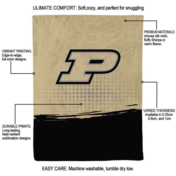 purdue boilermakers gradient dots gold blanket new arrival