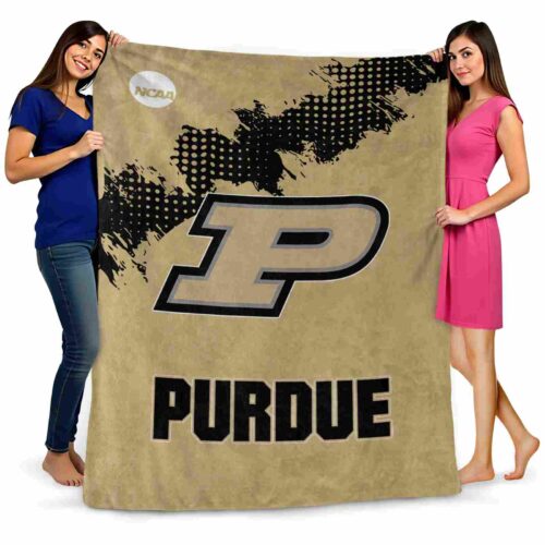 purdue boilermakers grunge texture gold blanket fashion forward