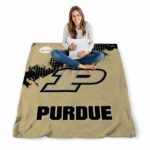purdue boilermakers grunge texture gold blanket high quality
