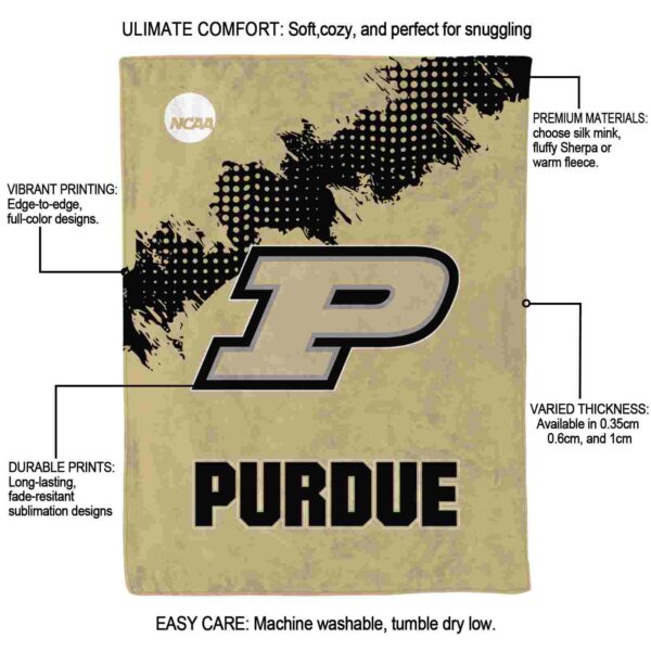 purdue boilermakers grunge texture gold blanket new arrival