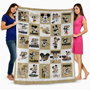 purdue boilermakers mickey minnie gold white blanket fashion forward