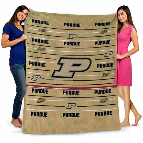 purdue boilermakers striped pattern gold blanket fashion forward
