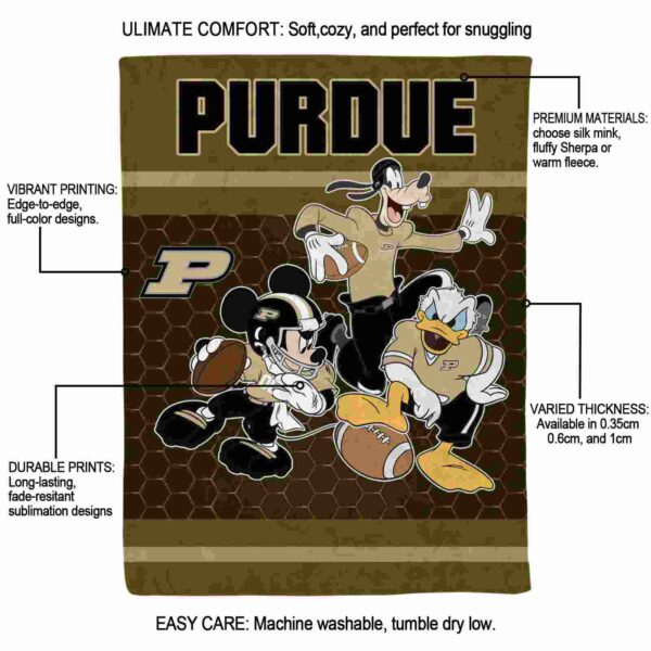purdue boilermakers three musketeers gold blanket new arrival